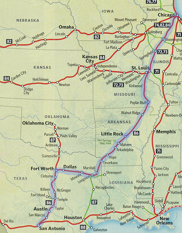 Amtrak Texas Eagle Route Map Texas Eagle Route Map